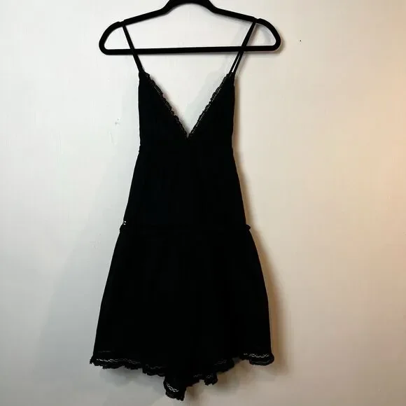 Aritzia Sunday Best Angela Dress Black Mini Strappy Sz L - Picture 6 of 15